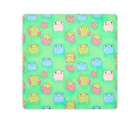 ODAWA Cute Frogs Strawberries Green - Funda protectora de tela autoadhesiva para cámara, portátil, cosméticos, 55 x 55 cm, color verde fresas