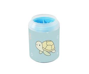 ODAWA Cute Sea Turtles - Limpiador de patas de gato azul pastel, cerdas de silicona suaves, arandela de patas para perros