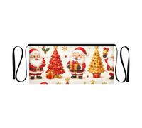 ODAWA Delantales de servidor con 3 bolsillos, bonito delantal rojo de árbol de Navidad, delantal de cintura para adultos