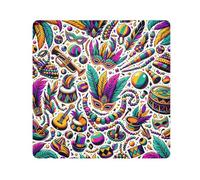 ODAWA - Envoltura de cámara para lente antiarañazos, 13.8 Mardi Gras - Máscara de plumas mágica, flexible, plegable, bolsa de maquillaje, autoadhesiva, para electrónica, Mardi Gras Carnaval colorido,