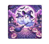ODAWA Envoltura de lente antiarañazos para cámara de Halloween, fantasmas, murciélagos, color morado, autoadhesiva, ligera, plegable, para accesorios de cámara, 13.8 x 13.8 pulgadas