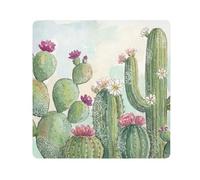 ODAWA Envoltura protectora plegable de tela autoadhesiva con flores de cactus verdes, envolturas autoadhesivas para electrónica, 55 x 55 cm