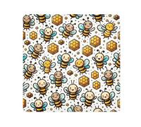 ODAWA Flying Bees and Honeycomb - Paño autoadhesivo de 21.7 x 21.7 pulgadas, organizador de maquillaje de viaje, paño autoadhesivo mágico para cámara, lente, laptop