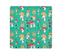 ODAWA Frogs Mushrooms - Paño autoadhesivo de 13.8 x 13.8 pulgadas, bolsa de cosméticos, tela mágica, antiarañazos, bolsa de almacenamiento