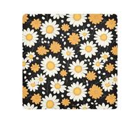 ODAWA Funda protectora autoadhesiva para cámara de 35 x 35 cm, color morado de medusas coloridas, protector de lente para cámara, Linda margarita negra, 13.8x13.8in, Linda margarita negra