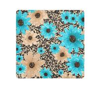 ODAWA Funda protectora para cámara, diseño de margaritas florales, tela autoadhesiva azul, 17.7 x 17.7 pulgadas, envoltura plegable ligera para accesorios de cámara