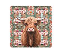 ODAWA Highland Cow Mandala - Tela autoadhesiva para lente de cámara, paño mágico de fácil almacenamiento para cámara, tablet, portátil