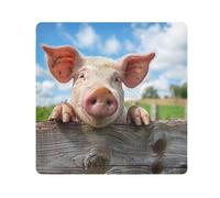 ODAWA Linda envoltura protectora autoadhesiva de tela para cámara de 13.8 x 13.8 pulgadas, diseño floral de vaca de las Tierras Altas, paños mágicos de fácil almacenamiento para cámara, Funny Pig