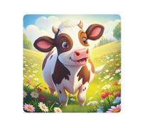 ODAWA Linda vaca marrón y blanca de 21.7 x 21.7 pulgadas, paño autoadhesivo multiusos, envoltura de tela ligera para lente de cámara