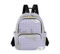 ODAWA Lindas mochilas de moda para mujer, diseño de erizos, flores, color negro, para compras, viajes, Cute Cats Dots Purple, Mediano, Mochilas Daypack