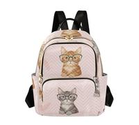 ODAWA Lindas mochilas de moda para mujer, diseño de erizos, flores, color negro, para compras, viajes, Cute Cats Pink, Mediano, Mochilas Daypack