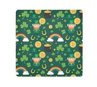 ODAWA Lindo trébol arco iris verde autoadhesivo paño protector de lente de cámara, paño mágico de fácil almacenamiento para cámara, tablet, portátil, 17.7 x 17.7 pulgadas