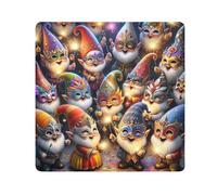 ODAWA Máscara de plumas de Mardi Gras para lente antiarañazos de 13.8 pulgadas, flexible, plegable, autoadhesiva, bolsa de maquillaje, envolturas autoadhesivas para electrónica, Gnomos de carnaval con