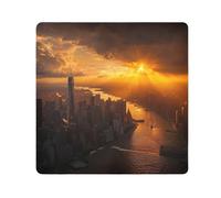 ODAWA Máscara de plumas de Mardi Gras para lente antiarañazos de 13.8 pulgadas, flexible, plegable, autoadhesiva, bolsa de maquillaje, envolturas autoadhesivas para electrónica, Sunset City Skyline,