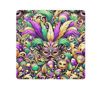 ODAWA Máscara de plumas de Mardi Gras para lente antiarañazos de 13.8 pulgadas, flexible, plegable, autoadhesiva, bolsa de maquillaje, envolturas autoadhesivas para electrónica, Máscara colorida de