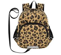 ODAWA Mochilas con correa para niños pequeños, diseño de lunares de leopardo, mochila marrón y marrón para niñas de 3 a 6 años, Leopard Spots Brown Tan, Medium