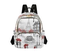 ODAWA Mochilas para mujer Paris Street Scene, color blanco, ligeras, a la moda, Paris Street Scene - Blanco, S, Mochilas Daypack