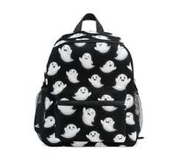 ODAWA Mochilas para niños con etiqueta de nombre, lindos fantasmas, mochila negra de 12 pulgadas para niños y niñas, mochila para niños, Cute Ghosts Black, Medium