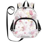 ODAWA Mochilas para niños, diseño de hadas y mariposas rosadas, con correa floral, con tiras reflectantes, mochila ligera, Fairies Pink Butterflies Floral, Medium