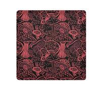 ODAWA Paño autoadhesivo de 17.7 x 17.7 pulgadas, hongos trippy rojo y negro, bolsa de cosméticos portátil para viajes