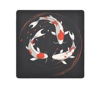 ODAWA Paño autoadhesivo de 35 x 35 cm, con diseño de pez Yin Yang Koi, antiarañazos, para envolver lentes, equipo de almacenamiento