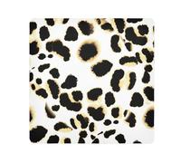 ODAWA Paño protector de almacenamiento autoadhesivo con estampado de leopardo, color negro y beige, paño mágico de fácil almacenamiento para cámara, tableta, portátil, 17.7 x 17.7 pulgadas