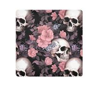 ODAWA Paños autoadhesivos antiarañazos con diseño de calavera oscura, 55 x 55 cm, color rosa