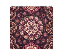ODAWA Protector de lente vintage mandala floral rojo autoadhesivo paño 35.1 cm x 35.1 cm Magic Self-Adhesive Cloth para cámara, lente, laptop