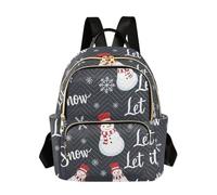 ODAWA Santa Let It Snow - Mochilas acolchadas con correas de hombro ajustables, bolsa casual de viaje, Papá Noel Let It Snow, S, Mochilas Daypack