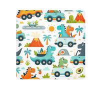 ODAWA Spring Garden Bloom - Protector de lente de cámara autoadhesivo de tela de 35 x 35 cm, protector de lente para cámara, Lindos coches de dinosaurio, 13.8x13.8in, Lindos coches de dinosaurio