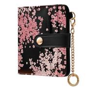 ODAWA Stars Shades - Cartera delgada para mujer con 7 ranuras para tarjetas, color negro, Flores de cerezo, Talla única, Cartera Rfid