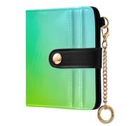 ODAWA Stars Shades - Cartera delgada para mujer con 7 ranuras para tarjetas, color negro, Gradient Transitions Verde Azul, Talla única, Cartera Rfid