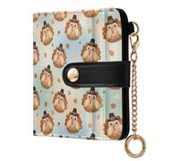 ODAWA Tarjetero para dinero en efectivo, diseño de pingüinos de dibujos animados, color azul, con ranuras para tarjetas de crédito, Bonito pavo de dibujos animados coloridos, Talla única, Cartera Rfid