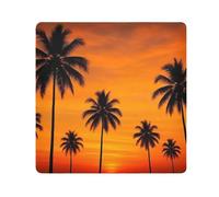 ODAWA Tela autoadhesiva, color gris mármol, suave, reutilizable, para cámara y lente, Palm Trees Sunset, 17.7x17.7in, Palmeras Atardecer