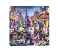 ODAWA Tela autoadhesiva con diseño de gnomos de Mardi Gras de 17.7 x 17.7 pulgadas, bolsa de tela mágica autoadhesiva para cámara, lente, laptop