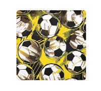 ODAWA Tela autoadhesiva de 55 x 55 cm, diseño de balones de fútbol, color amarillo y negro, protector para cámara, protección contra arañazos, bolsa de almacenamiento