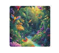 ODAWA Tela autoadhesiva de 55 x 55 cm, diseño de jardín tropical, verde, antiarañazos para lente de cámara, bolsa de almacenamiento para equipo