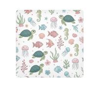 ODAWA Tela multiusos con diseño de tortugas marinas autoadhesivas, protección para cámara y lente, 21.7 x 21.7 pulgadas