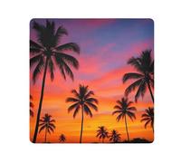 ODAWA Tropical Palm Trees Sunset - Paño autoadhesivo multiusos, bolsa lavable para lentes para cámara, portátiles, cosméticos, Palmeras tropicales, puesta de sol, 17.7x17.7in, Palmeras tropicales