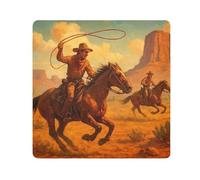 ODAWA Tropical Palm Trees Sunset - Paño autoadhesivo multiusos, bolsa lavable para lentes para cámara, portátiles, cosméticos, Vintage Desert Cowboys, 17.7x17.7in, Vintage Desert Cowboys
