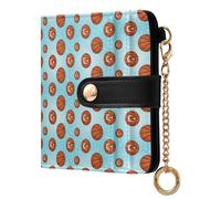 ODAWA Unicorn Rainbow Colorful Dreams - Cartera para mujer con bloqueo RFID, funda de piel sintética, bolsillo para monedas con cremallera y pestaña magnética, Balones de baloncesto azules, Talla