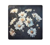 ODAWA Wildflower White - Protector de lente de tela autoadhesivo de 13.8 x 13.8 pulgadas, bolsa lavable para cámara, portátiles, cosméticos, Elegante margarita negra, 17.7x17.7in, Elegante margarita