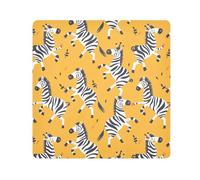 ODAWA Zebras - Bolsa de cosméticos de tela autoadhesiva amarilla de 17.7 x 17.7 pulgadas, capacidad intercambiable, bolsa de cosméticos portátil para viajes