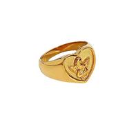 OdDdot 18k Chapado en Oro Acero Inoxidable Forma de corazón Anillos de ángel para Mujeres Anillos Retro Gruesos joyería Anillos de Orgullo de Moda Regalo de cumpleaños