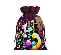 OdDdot Bolsa colorida con cordón de impresión de nota musical, bolsa de caramelos, bolsa de regalo de vacaciones de Navidad. para suministros de recuerdo de fiesta de vacaciones