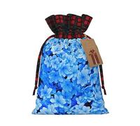 OdDdot Bolsa de cordón con estampado de flores azules, bolsa de caramelos, bolsa de regalo de vacaciones de Navidad. Para suministros de recuerdo de fiesta de vacaciones