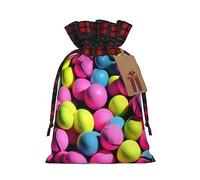 OdDdot Bolsa de cordón con estampado de pelotas de tenis rosa brillante, bolsa de caramelos, bolsa de regalo de vacaciones de Navidad. Para suministros de recuerdo de fiesta de vacaciones