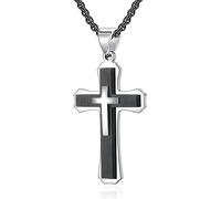 OdDdot Cruz de Acero Inoxidable Colgante clavícula Cadena Tendencia Punk Cadena de Cuello para Hombres Regalo de Fiesta de cumpleaños de Aniversario de Navidad