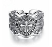 OdDdot Ins Style S925 Cruz de Plata Punk Anillo Vintage para Hombre Anillo Anillo Personalizado Día de San Valentín Vacaciones Luz Joyería de Lujo