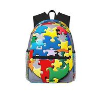OdDdot Mochila ligera e informal para laptop, para hombres y mujeres, uso diario, mochila de viaje de moda, baile de bailarina, Autismo Conciencia Puzzle Piezas Corazón, Talla única